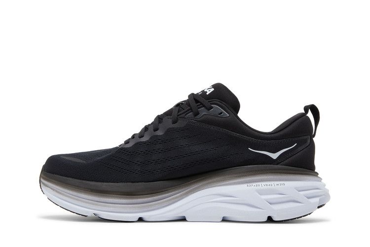 HOKA Bondi 8 2E Wide 'Black White'